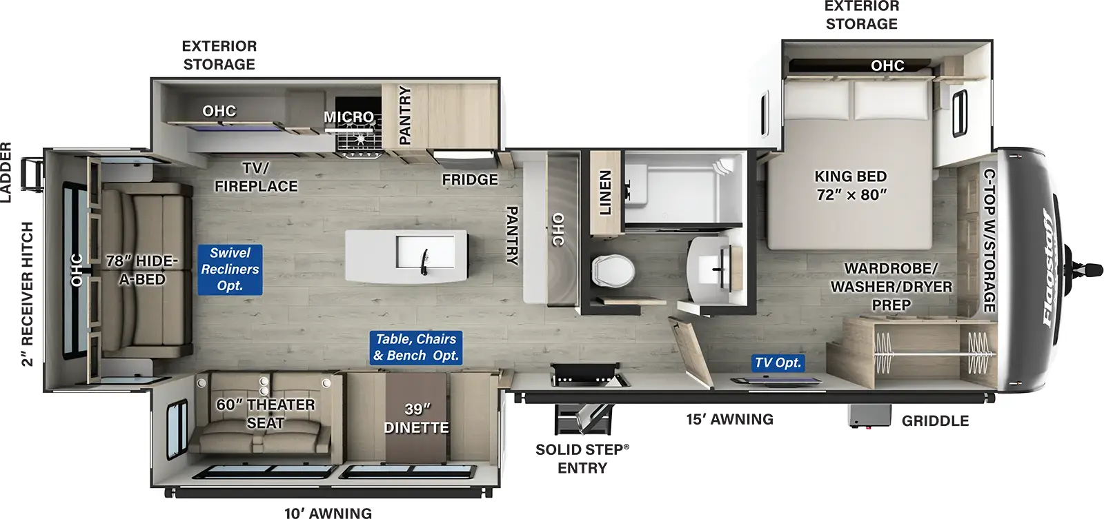 Flagstaff Classic Travel Trailers 832IKRL Floorplan